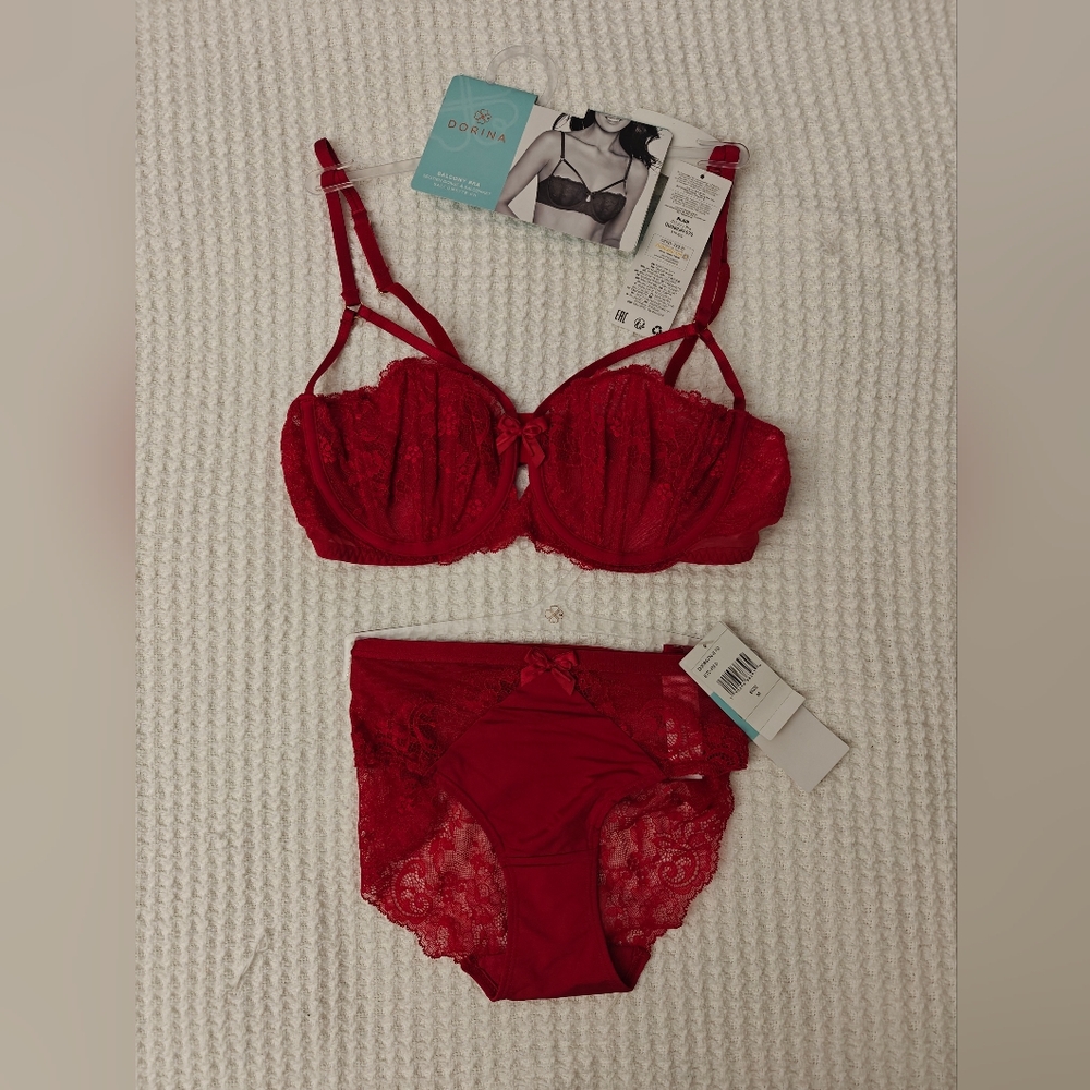Red Lace Bra and Panty Set